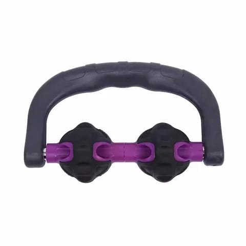 training body gear plastic rolling Hand Hold Two Wheel Solid Muscle Relax Massage Yoga Roller with Spiky Ball