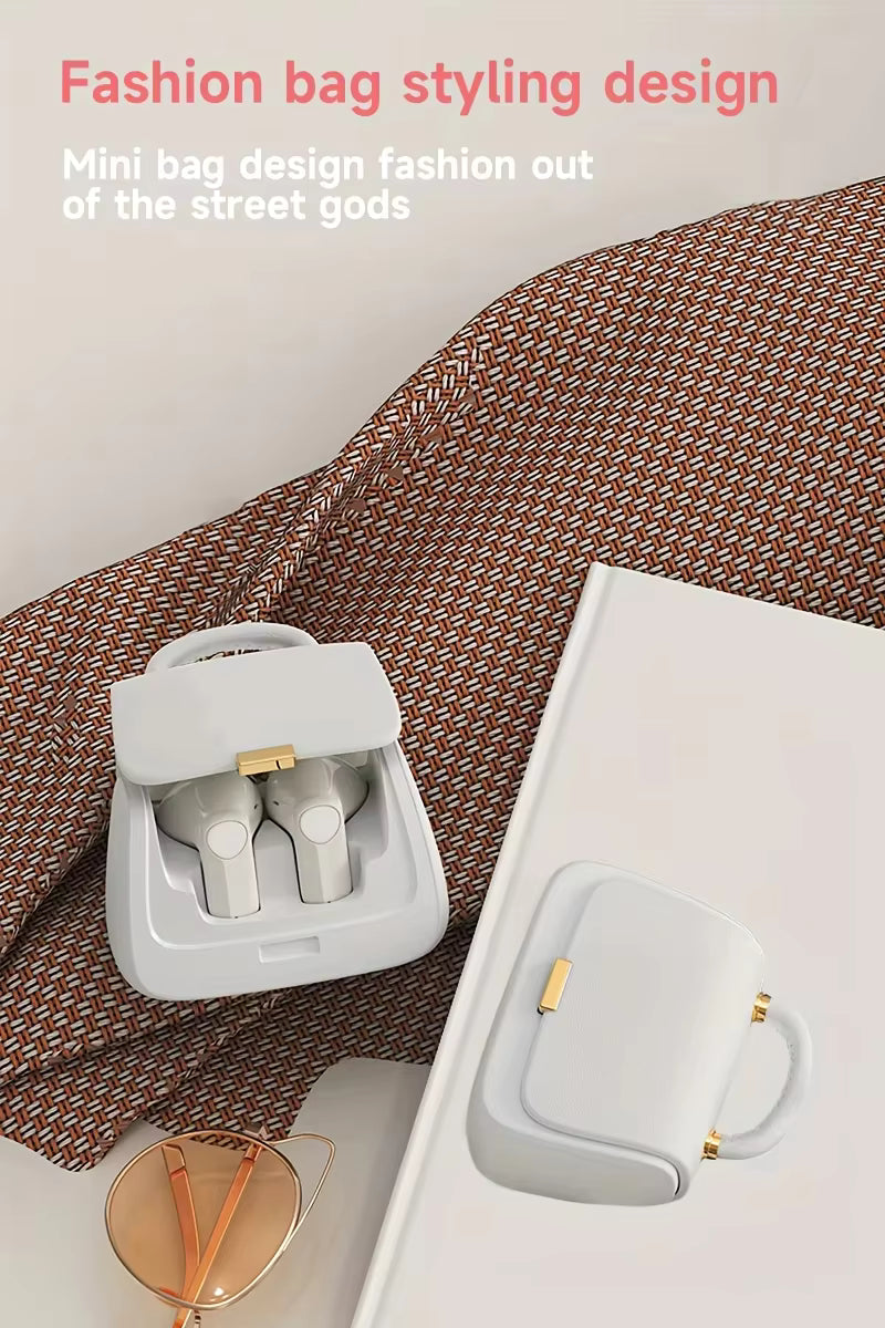 Fashion Girl Women Noise Cancelling Wireless Headset (White & Pink)